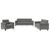 vidaXL 3 Piece Sofa Set with Cushions Dark Grey Microfibre Fabric