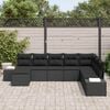 vidaXL Garden Sofa Set with Cushion 8 pcs Black Poly Rattan
