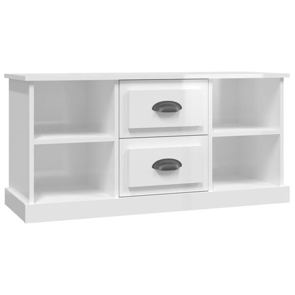 vidaXL TV Cabinet High Gloss White 99.5x35.5x48 cm Engineered Wood