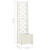 vidaXL Garden Planter with Trellis 43x43x142 cm PP White