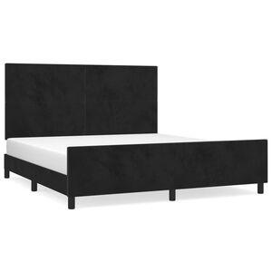 vidaXL Bed Frame without Mattress Black 152x203 cm Queen Velvet