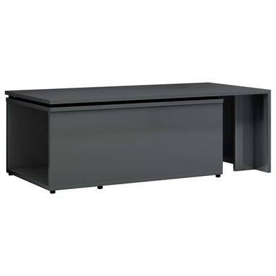 vidaXL Coffee Table High Gloss Grey 150x50x35 cm Engineered Wood