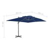 vidaXL Cantilever Garden Parasol with Aluminium Pole 4x3 m Azure Blue