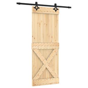 vidaXL Sliding Door 80 x 210 cm Solid Pine Wood (Untreated)