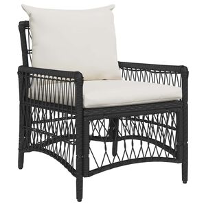 vidaXL Garden Chair Black Poly Rattan