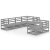 vidaXL 7 Piece Garden Lounge Set Grey Solid Wood Pine