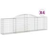 vidaXL Arched Gabion Baskets 4 pcs 300x30x80/100 cm Galvanised Iron