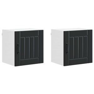 vidaXL Wall Cabinet LUCCA 2 pcs Black Engineered Wood