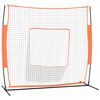 vidaXL Portable Baseball Net Orange&Black 219x107x212 cm Steel&Polyester
