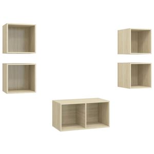vidaXL 5 Piece TV Cabinet Set Sonoma Oak Engineered Wood