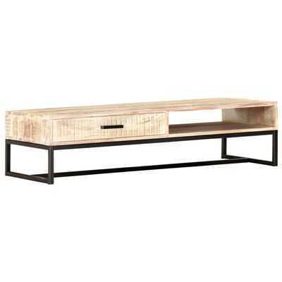 vidaXL Coffee Table White 117x50x30 cm Solid Acacia Wood