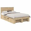 vidaXL Bed Frame Sonoma Oak 137 x 203 cm Engineered Wood