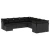 vidaXL 11 Piece Garden Sofa Set with Cushions Black Poly Rattan