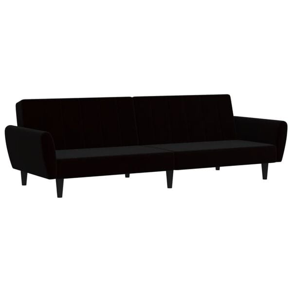 vidaXL 2-Seater Sofa Bed Black Velvet