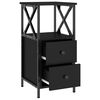 vidaXL Bedside Cabinet Black 34x35.5x70 cm Engineered Wood