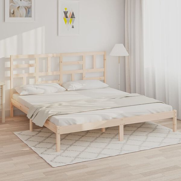 vidaXL Bed Frame without Mattress Solid Wood 180x200 cm Super King