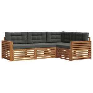 vidaXL Outdoor Sofa Set 4 pcs Natural and Anthracite
