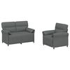 vidaXL Sofa Set 2 pcs Dark Grey Fabric