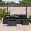 vidaXL Garden Sofa Set with Cushion 6 pcs Black Poly rattan