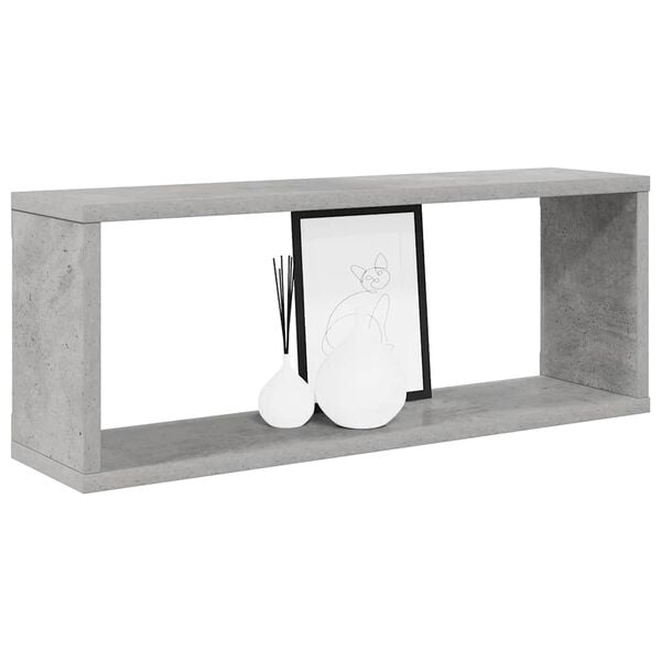 vidaXL Wall Cube Shelf 6 pcs Concrete Grey 60x15x23 cm Engineered Wood