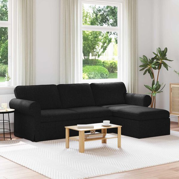 vidaXL Sofa Black 245 x 138 x 80 cm Fabric