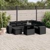 vidaXL 8 Piece Garden Sofa Set with Cushions Black Poly Rattan
