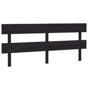 vidaXL Bed Headboard Black 184x3x81 cm Solid Wood Pine