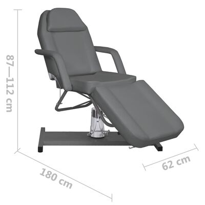 vidaXL Massage Table Grey 180x62x(87-112) cm