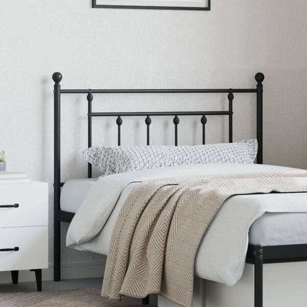 vidaXL Metal Replace Headboard Black 107 cm