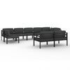 vidaXL 9 Piece Garden Lounge Set with Cushions Aluminium Anthracite