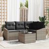 vidaXL Sofa Set with Cushion 5 pcs Grey Poly Rattan