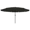 vidaXL Garden Parasol Black 395 x 395 x 245 cm Polyester and Steel