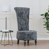 vidaXL High Back Chair Dark Grey Velvet Button Design