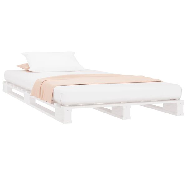vidaXL Pallet Bed without Mattress White 100x200 cm Solid Wood