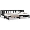 vidaXL Pull-out Day Bed without Mattress Black 2x(90x190)cm