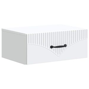 vidaXL Wall-Mounted Bedside Cabinet White 49 x 34.5 x 20 cm
