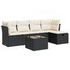 vidaXL 6 Piece Garden Sofa Set with Cushions Black Poly Rattan