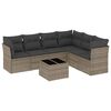 vidaXL 7 Piece Garden Sofa Set with Cushions Grey Poly Rattan