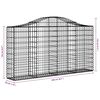 vidaXL Arched Gabion Basket 200x30x100/120 cm Galvanised Iron