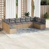 vidaXL 10 Piece Garden Sofa Set with Cushions Beige Poly Rattan