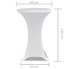 Standing Table Cover &Oslash;80cm White Stretch 2 pcs