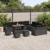 vidaXL Garden Sofa Set with Cushion 14 pcs Black Poly rattan