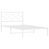 vidaXL Metal Bed Frame without Mattress with Headboard White 107x203cm