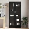 vidaXL Book Cabinet Black oak 82.5 x 30.5 x 185 cm Engineered Wood
