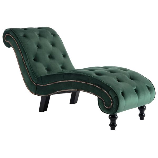 vidaXL Chaise Lounge Green Velvet
