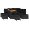 vidaXL Garden Sofa Set 8 pcs Black Poly Rattan