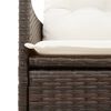 vidaXL Reclining Garden Chairs 2 pcs with Cushions Brown Poly Rattan