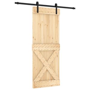 vidaXL Sliding Door 80 x 210 cm Solid Pine Wood (Untreated)