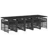 vidaXL 11 Piece Garden Dining Set with Cushions Black Poly Rattan