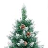 vidaXL Slim Christmas Tree Green 210 cm PVC and Solid Pine wood